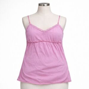 Y2K Forever 21 pink lace babydoll cami top